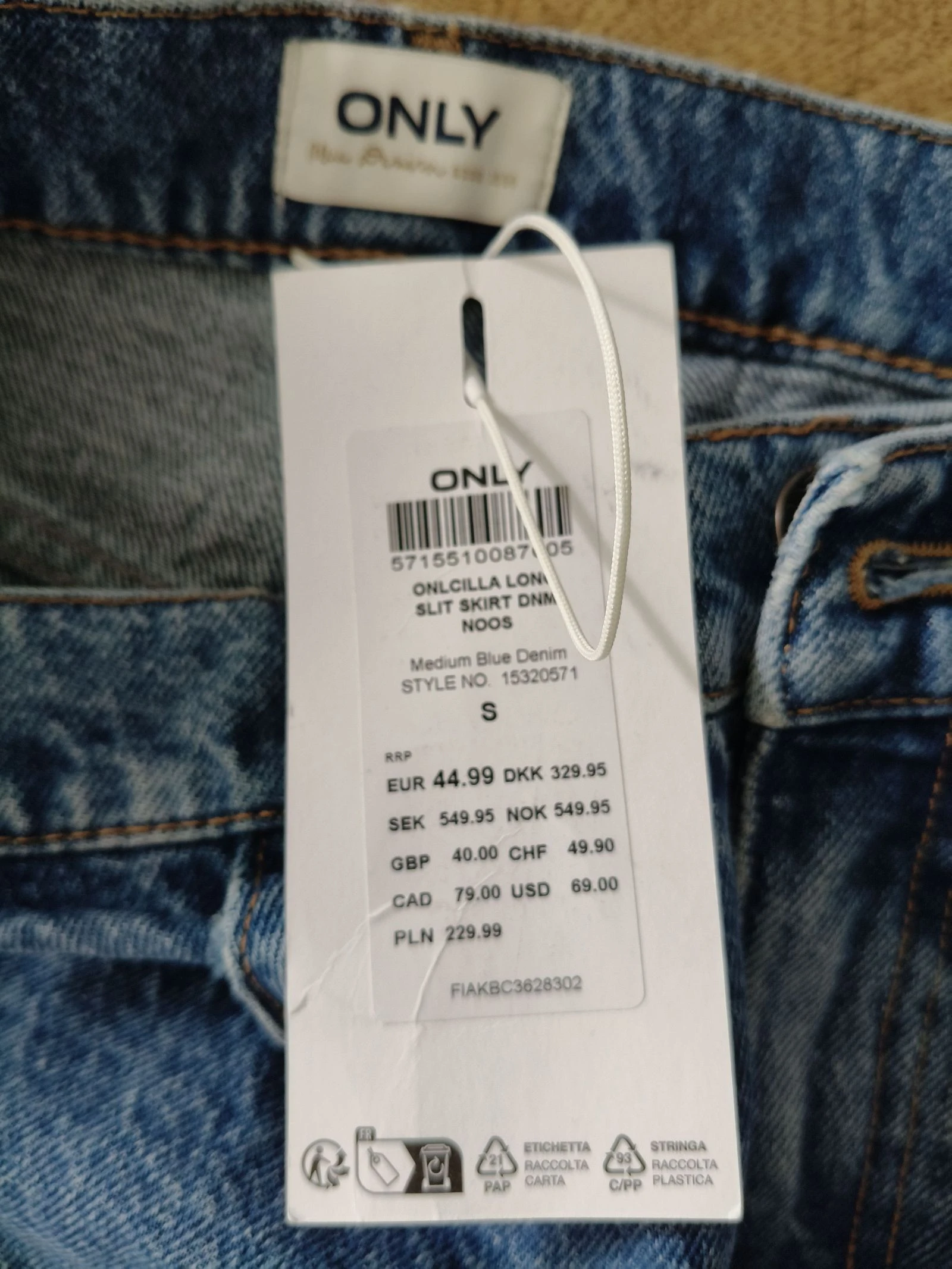 only saia jeans com fenda tamanho S – photo 4